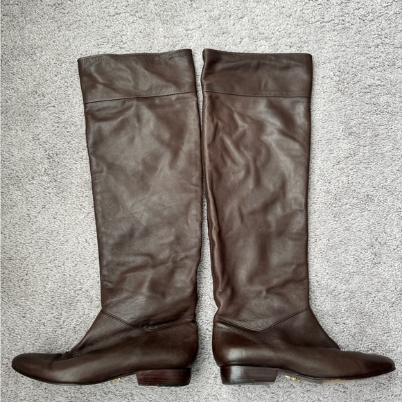 40% OFF POUR LA VICTOIRE Brown Leather Knee High Slouch Boots 8.5 - Picture 5 of 5